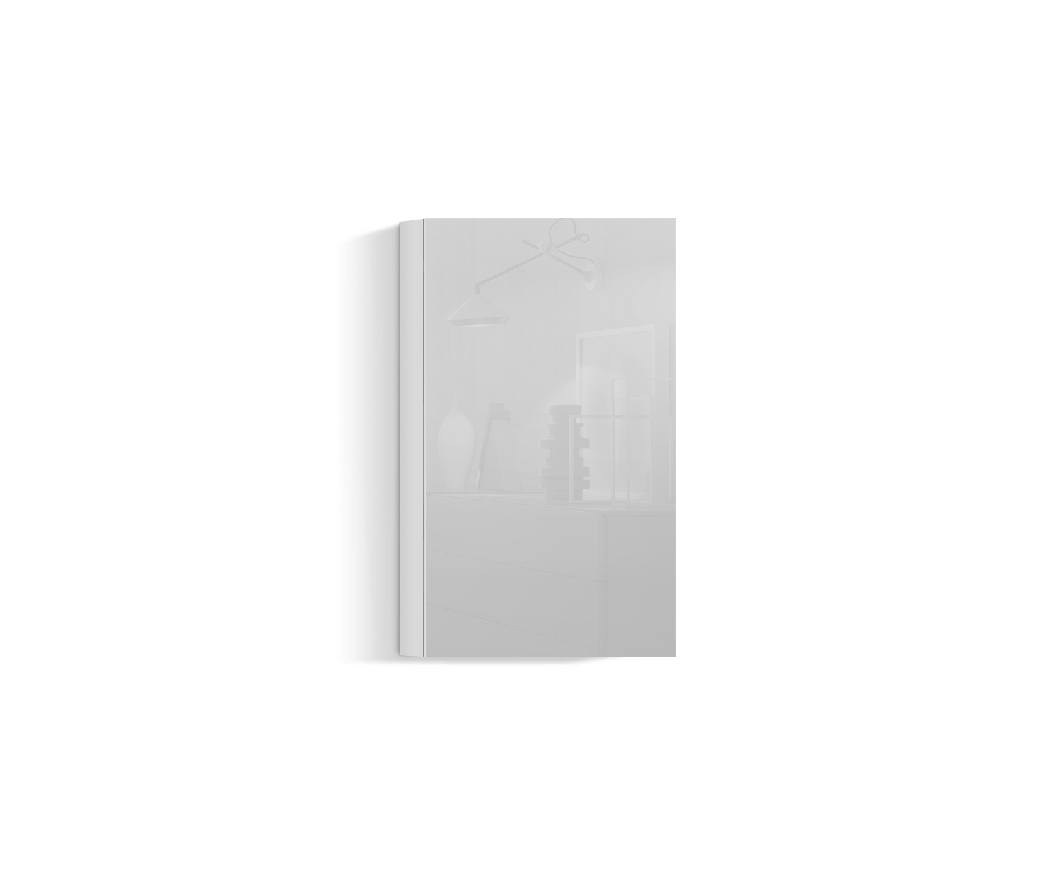 Design living room wall unit vertical H96 W60 white400 Design living room wall unit vertical H96 W60 white400