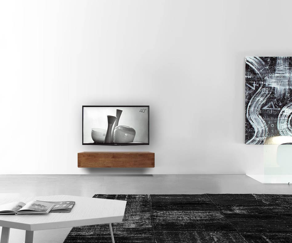 Livitalia Massivholz Design Lowboard Konfigurator Wand 120 cm  24 cm 45 cm