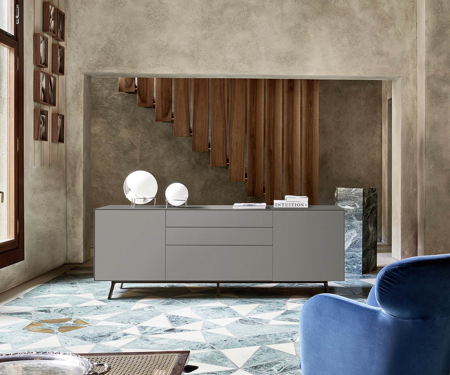 Exklusives Livitalia Minimal 20 Sideboard Hellgrau Matt lackiert Exklusives Livitalia Minimal 20 Sideboard Hellgrau Matt lackiert
