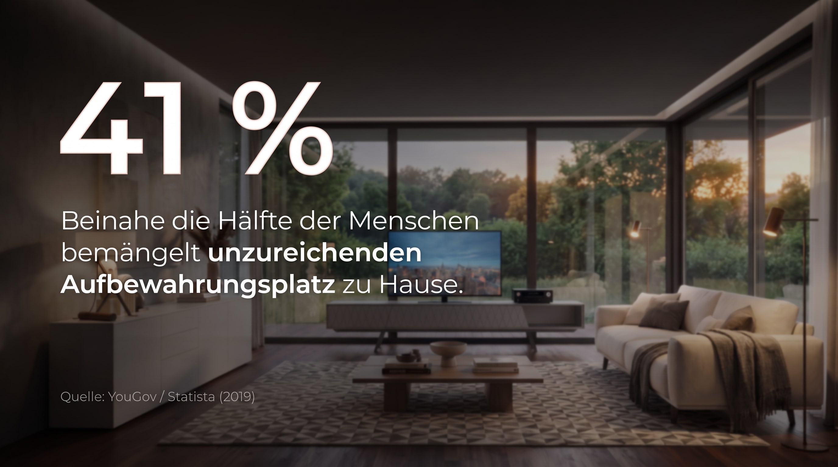 41 % &ndash; Bijna de helft van de mensen klaagt over onvoldoende opbergruimte thuis.