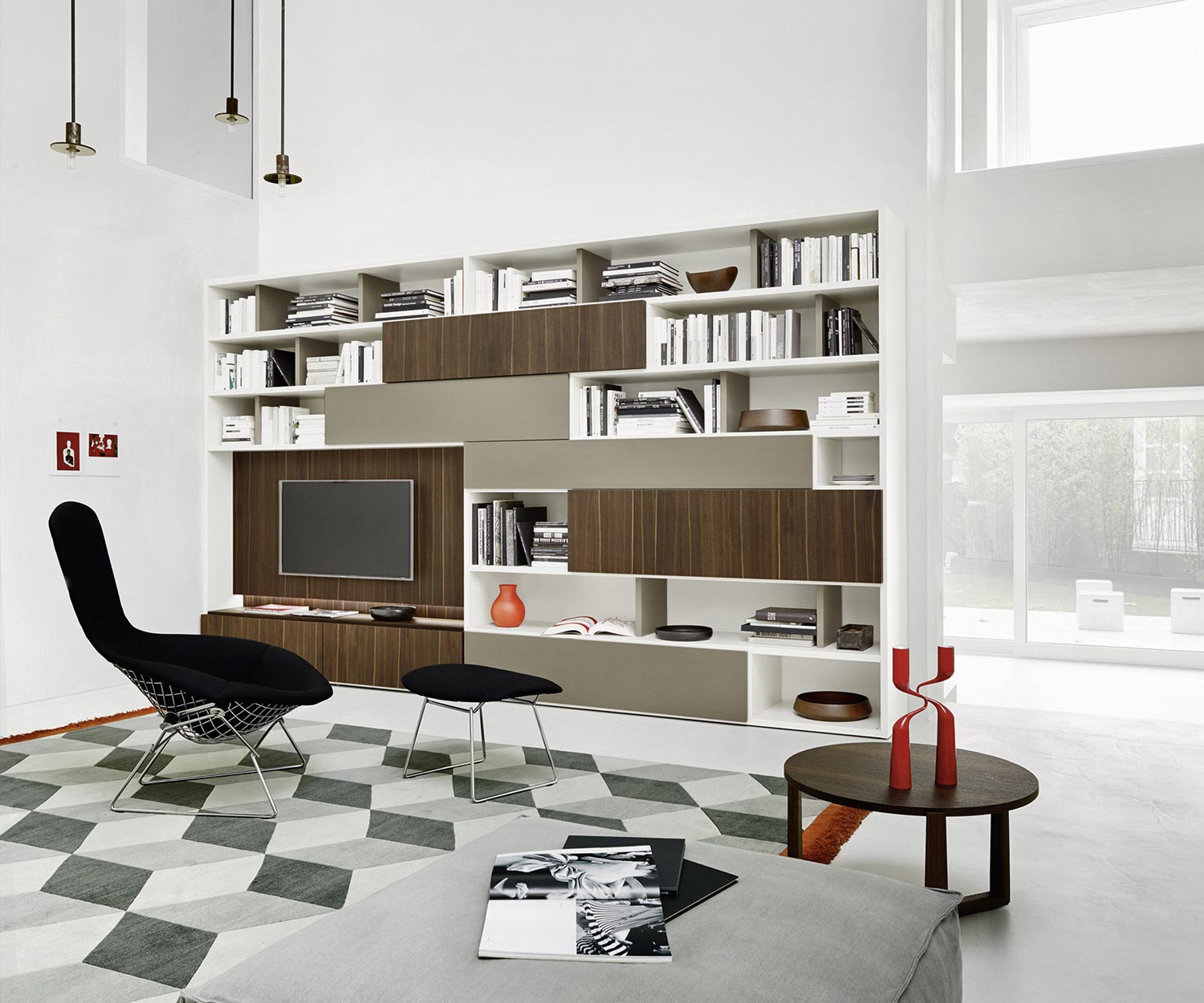 Modernes Livitalia Design Bücherregal Wohnwand Wohnzimmer