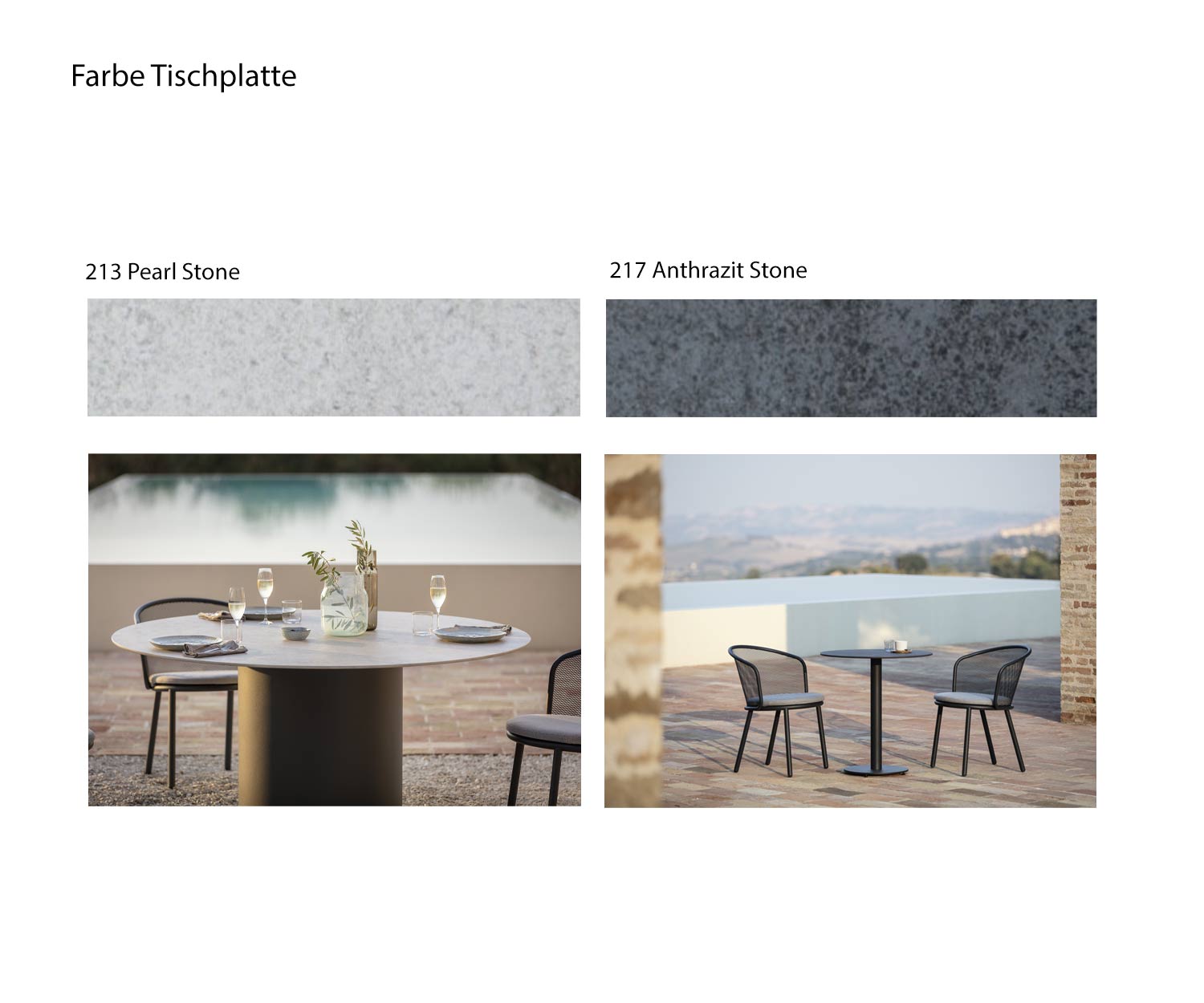 Farbe Keramik Tischplatte Designer Esstisch Branta Stein Weiß Anthrazit Farbe Keramik Tischplatte Designer Esstisch Branta Stein Weiß Anthrazit