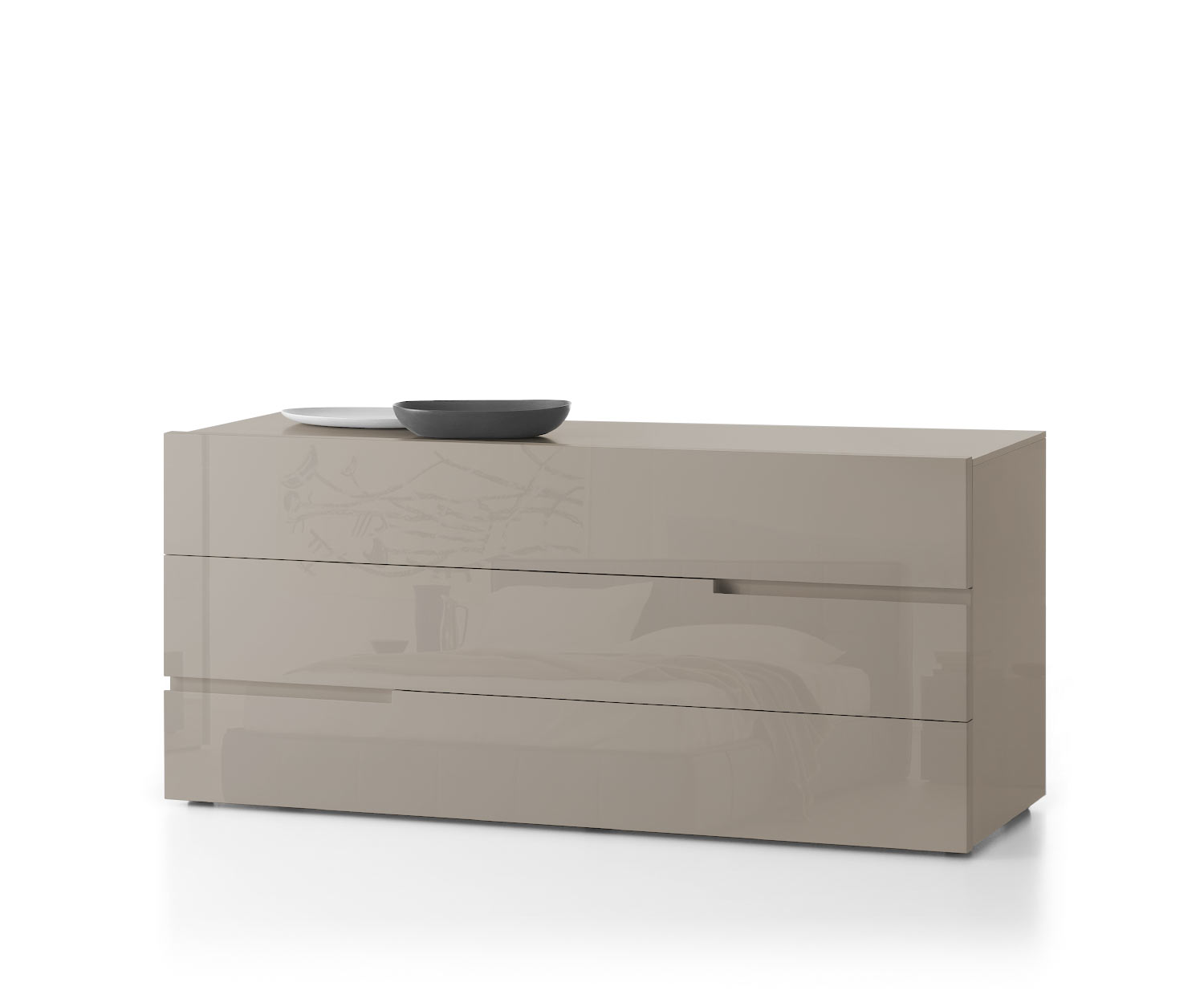 Livitalia Tacca Kommode B150 Hochglanz Juta Beige