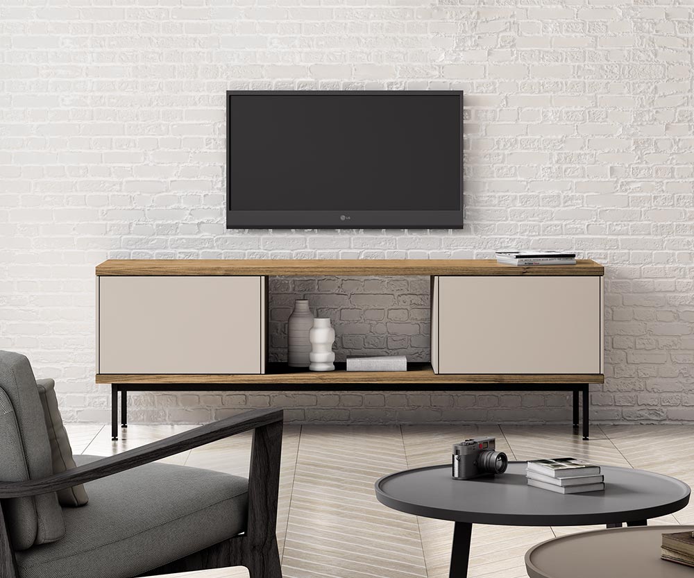 Punt Sideboard Slats Slats Eiche Sand 2 Türen
