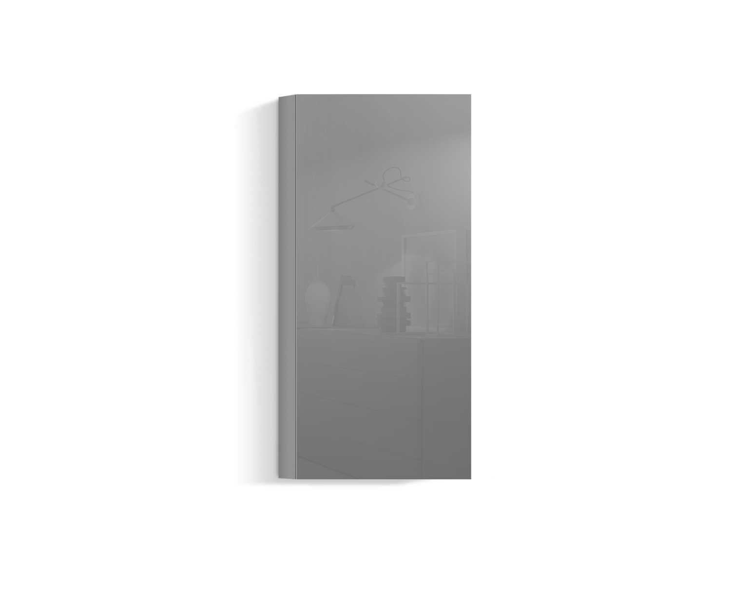 Design living room wall unit vertical H128 W60 light grey430 Design living room wall unit vertical H128 W60 light grey430