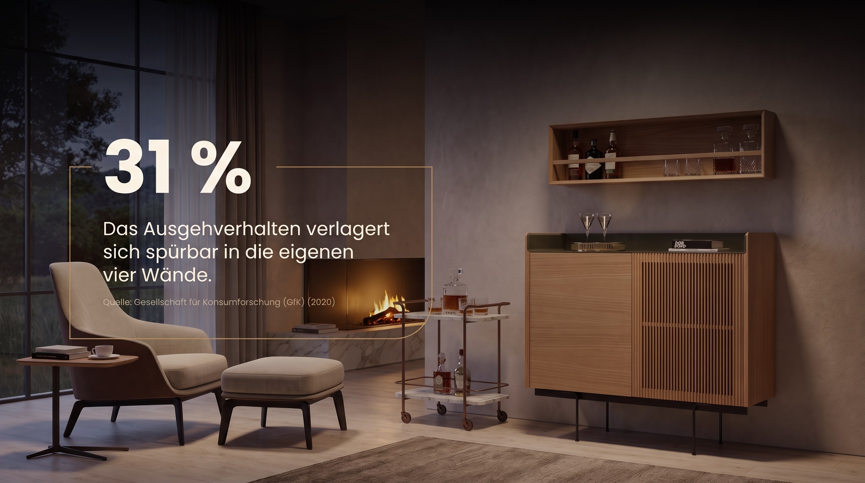 31 % &ndash; Het uitgaansgedrag verschuift merkbaar naar de eigen vier muren.