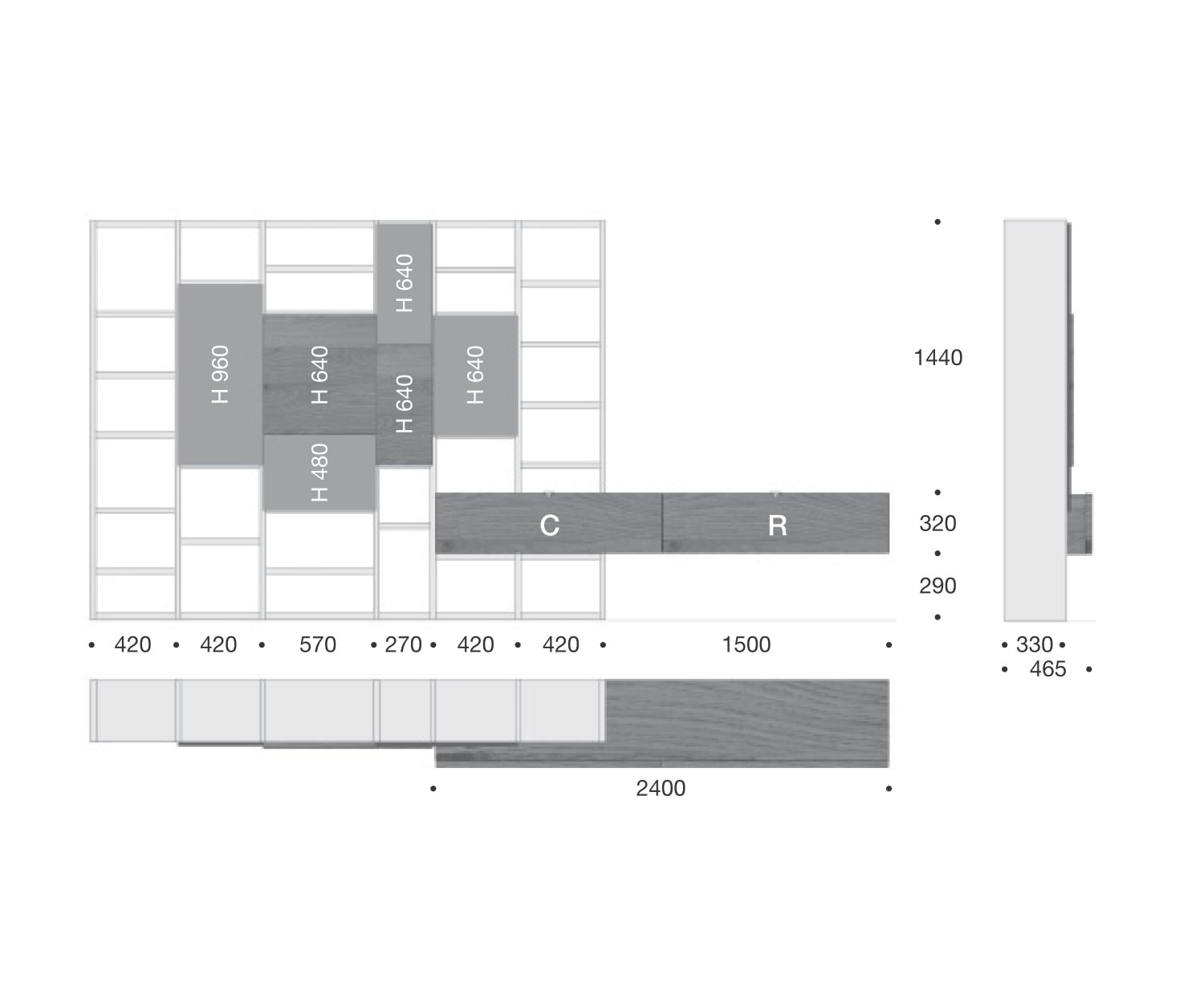 Livitalia Design Bücherregal C53 Maße Größen Skizze Größenangaben Livitalia Design Bücherregal C53 Maße Größen Skizze Größenangaben