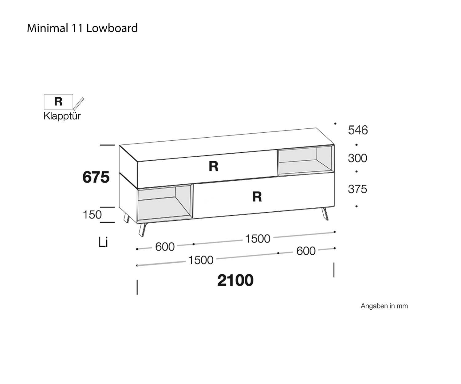 Livitalia Minimal 11 Living room cabinet sketch dimensions sizes Livitalia Minimal 11 Living room cabinet sketch dimensions sizes