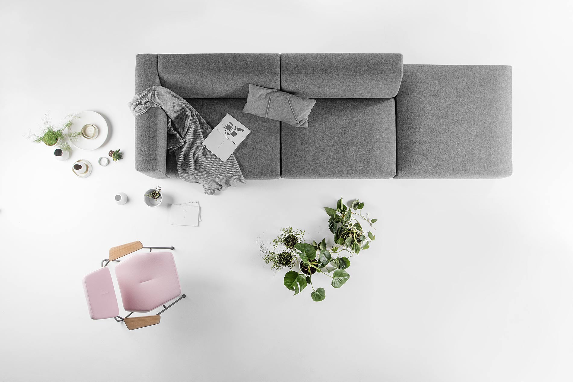 Grau gemuetliches Sofa Match