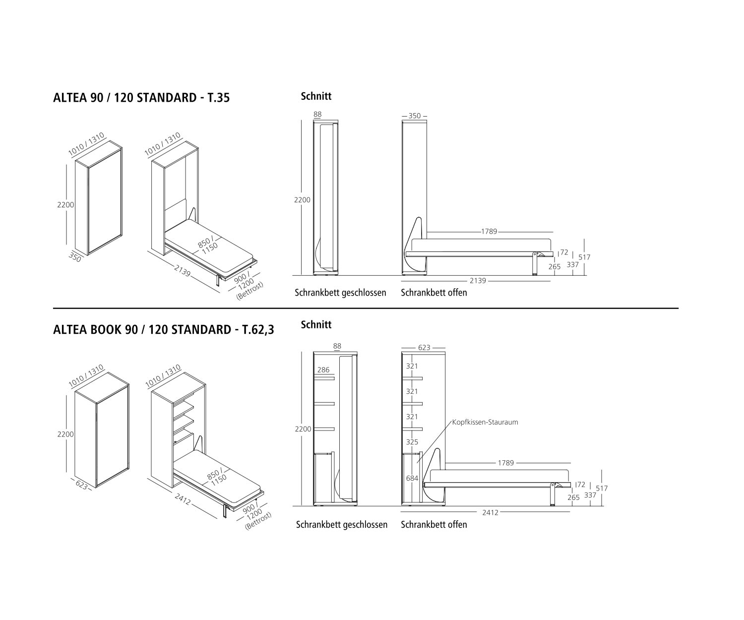 Clei Wardrobe beds Altea Book sketch3 Clei Wardrobe beds Altea Book sketch3