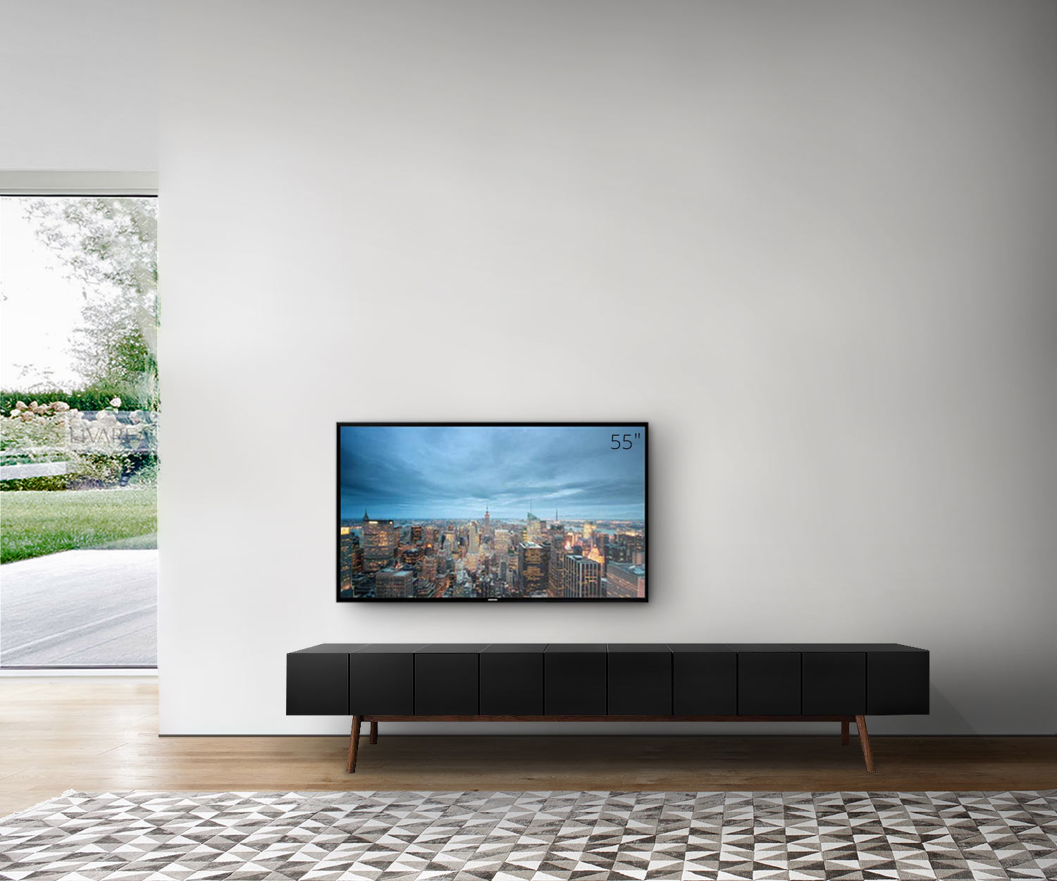 al2 MOS I KO 005 B Width 250 cm Body black Legs walnut al2 MOS I KO 005 B Width 250 cm Body black Legs walnut