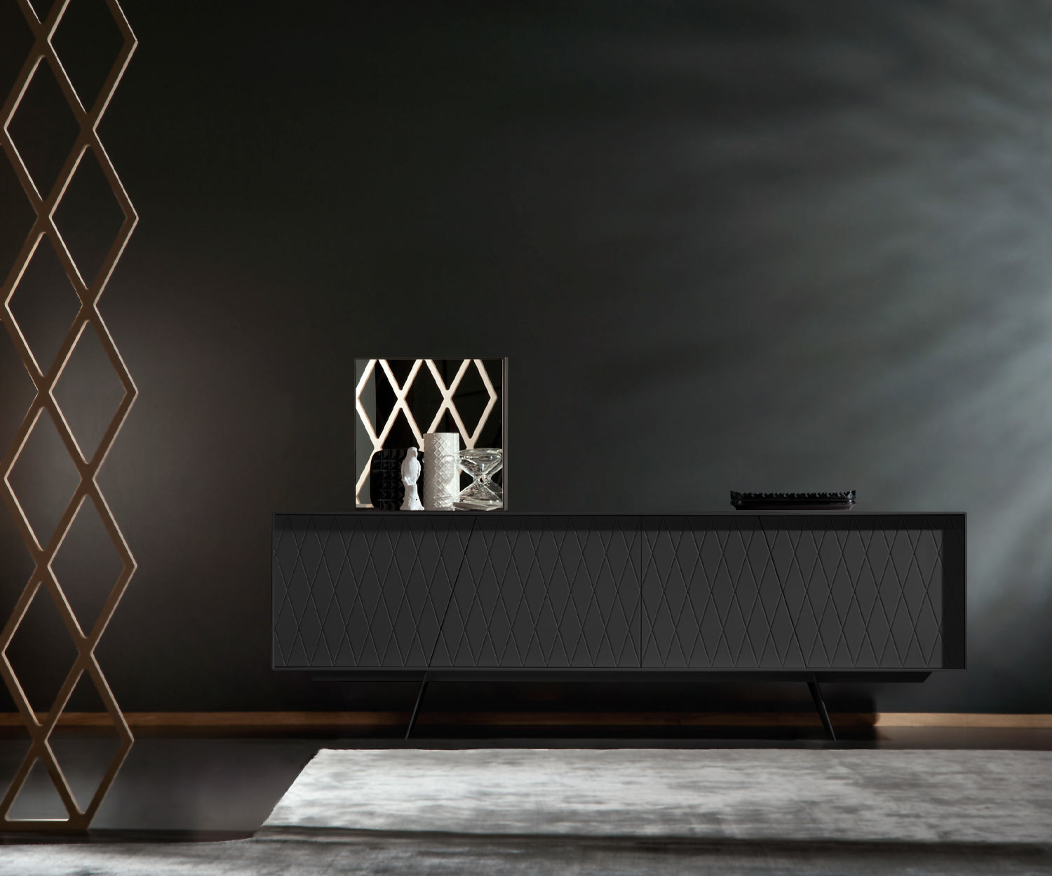 al2 e klipse 003 Sideboard Breite 200 cm Korpus Schwarz