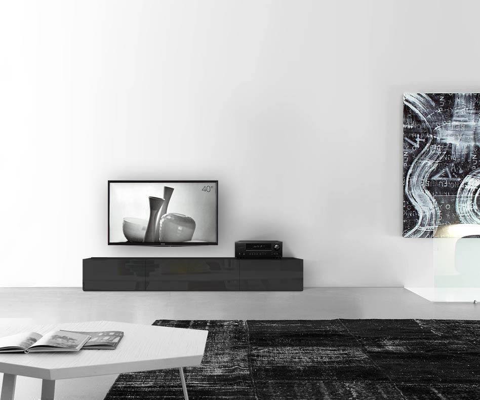 /Design Lowboard Boden B210 H35 glanz schwarz /Design Lowboard Boden B210 H35 glanz schwarz