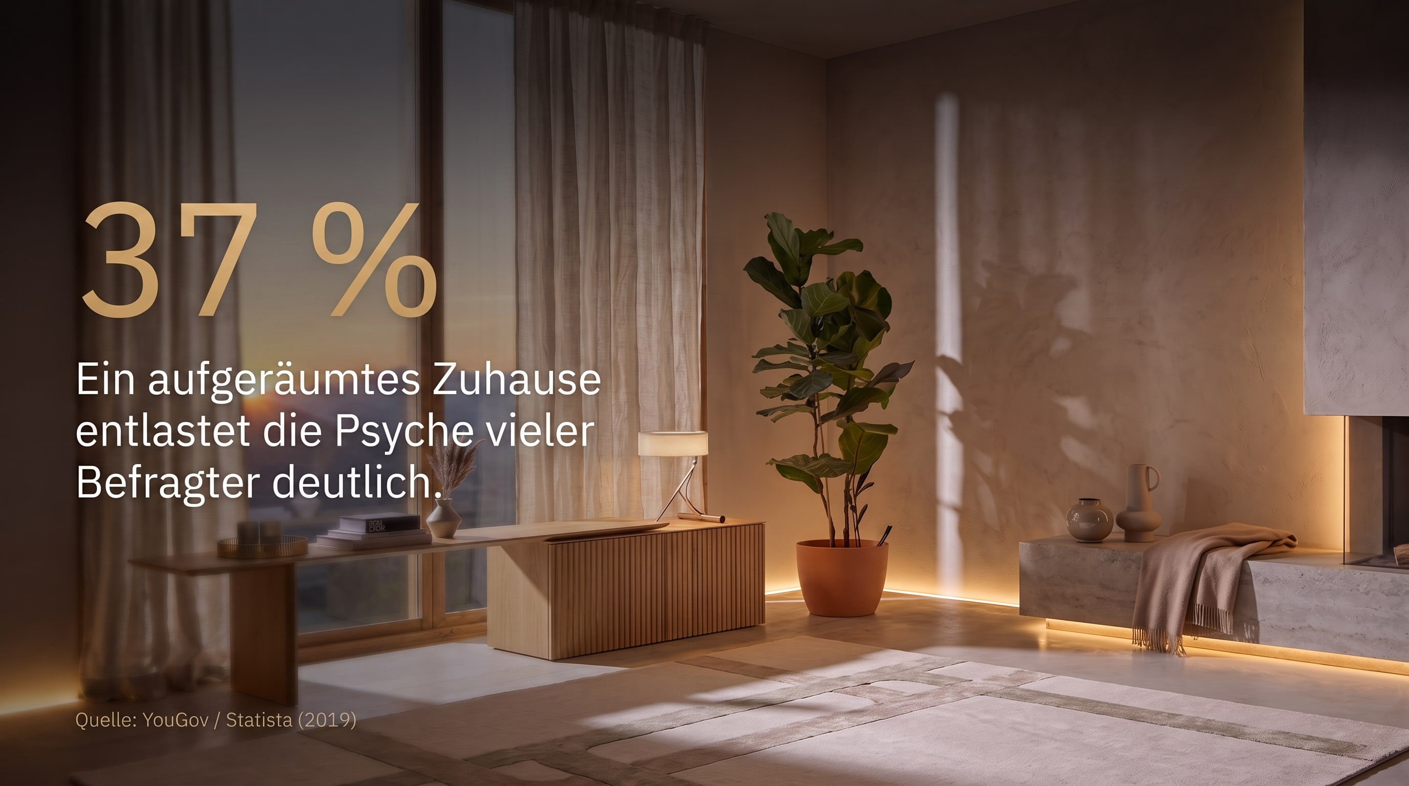37 % &ndash; Een opgeruimd huis ontlast de psyche van veel respondenten aanzienlijk.