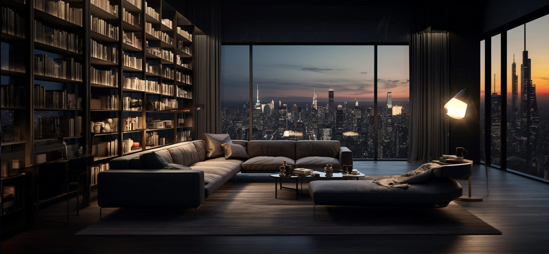 Luxury design bookshelves