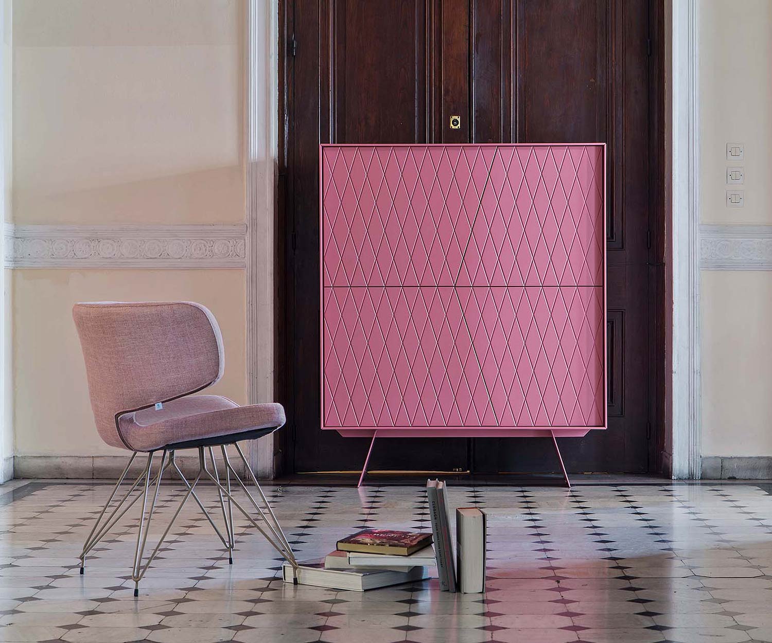 Modernes al2 Design Highboard e klipse 009 in Pink al2 e-klipse 009 Highboard