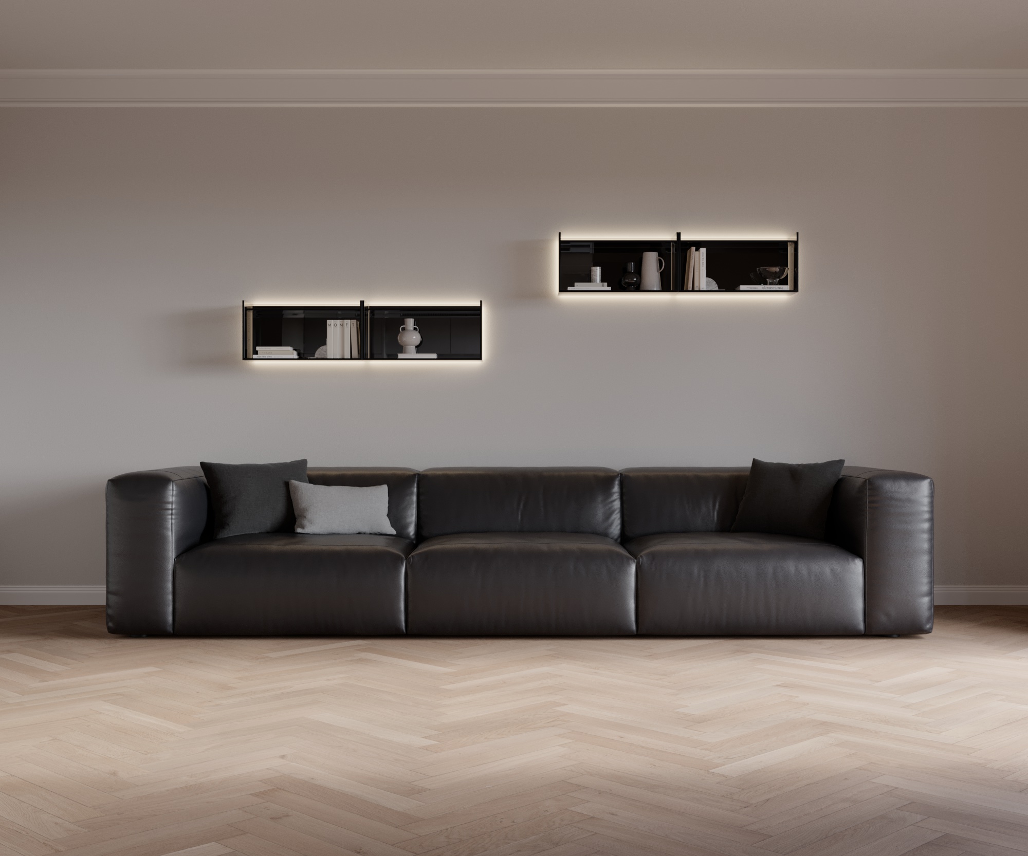 Cloud 3 Sitzer Leder Devina Antracite