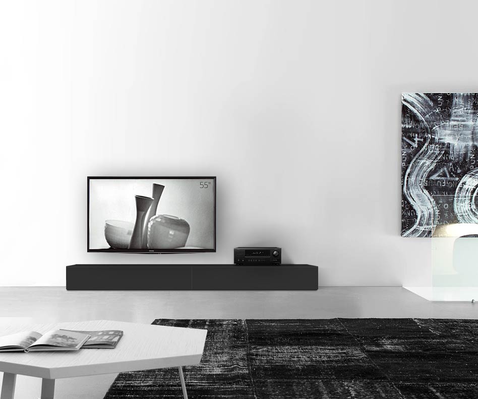 /Design lowboard floor B240 H27 matt black /Design lowboard floor B240 H27 matt black