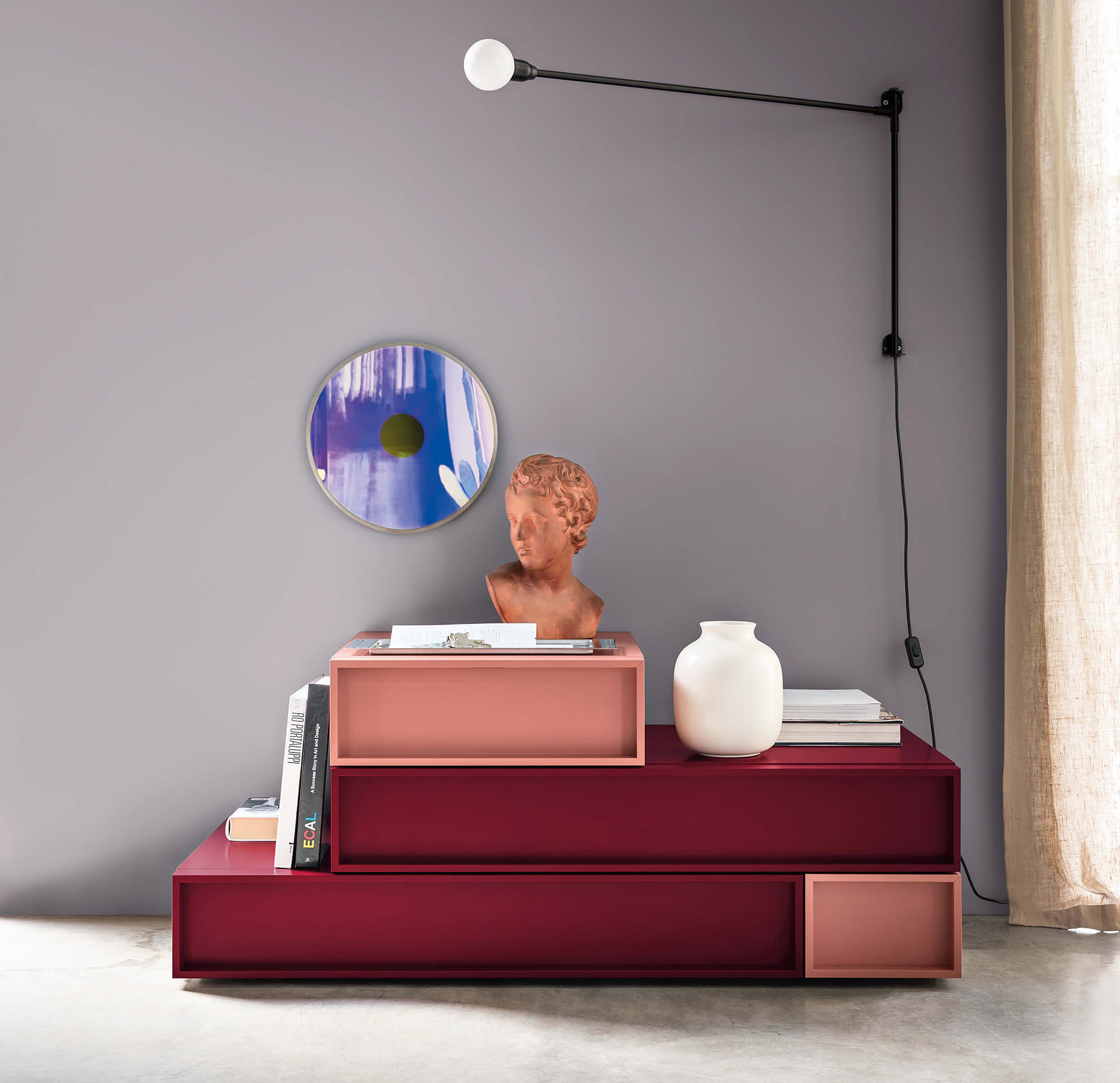 Chest of drawers Cube red Chest of drawers Cube red