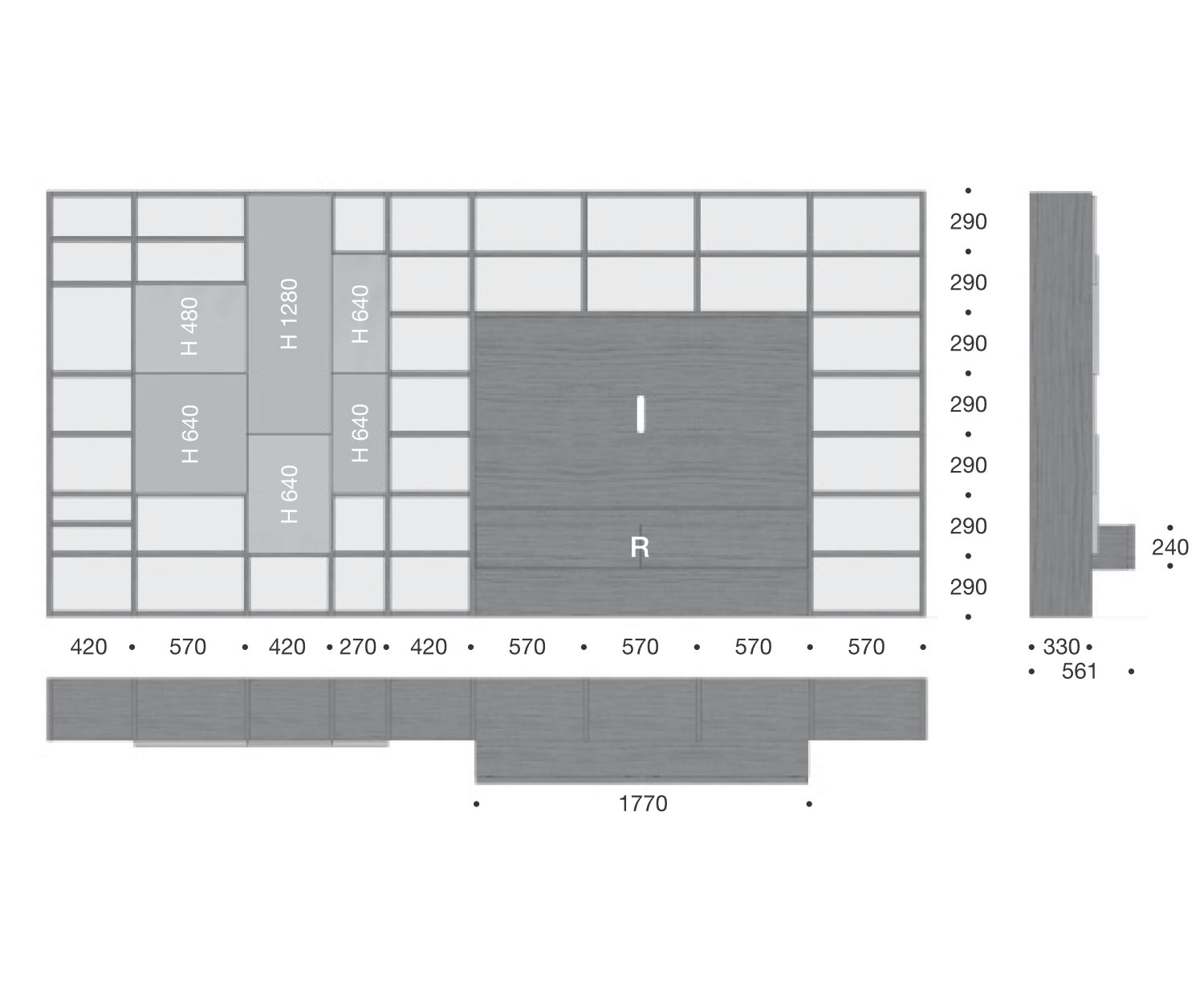 Design Bücherregal C54 Maße Skizze Größen Größenangaben Design Bücherregal C54 Maße Skizze Größen Größenangaben
