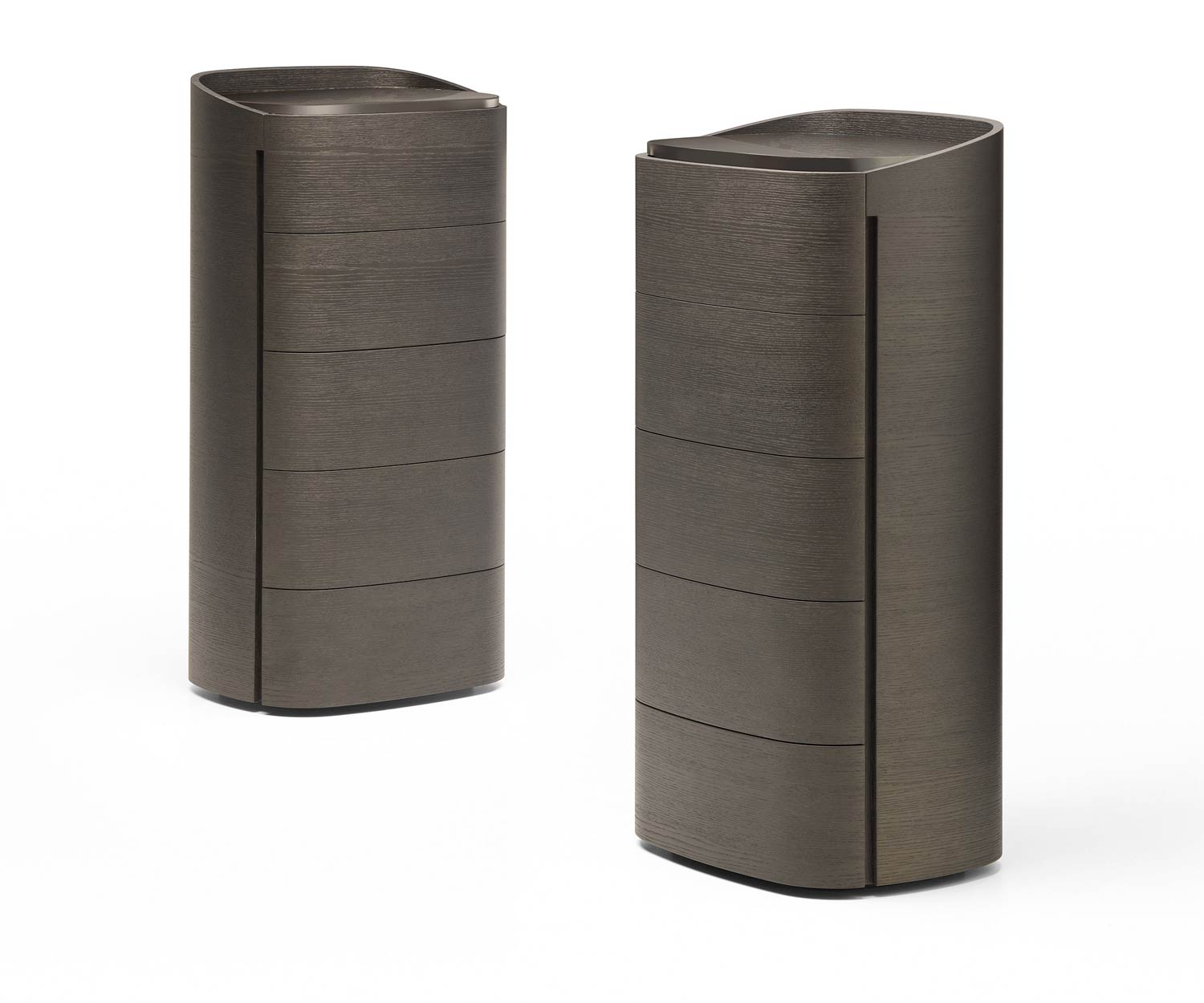 Livitalia Round Design high chest of drawers in grey oak Livitalia Round Design high chest of drawers in grey oak