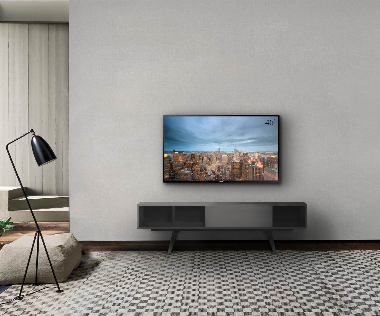 Hochwertiges al2 e klipse 005 Design TV Design Lowboard mit offenem Fach in Dunkelgrau Hochwertiges al2 e klipse 005 Design TV Design Lowboard mit offenem Fach in Dunkelgrau