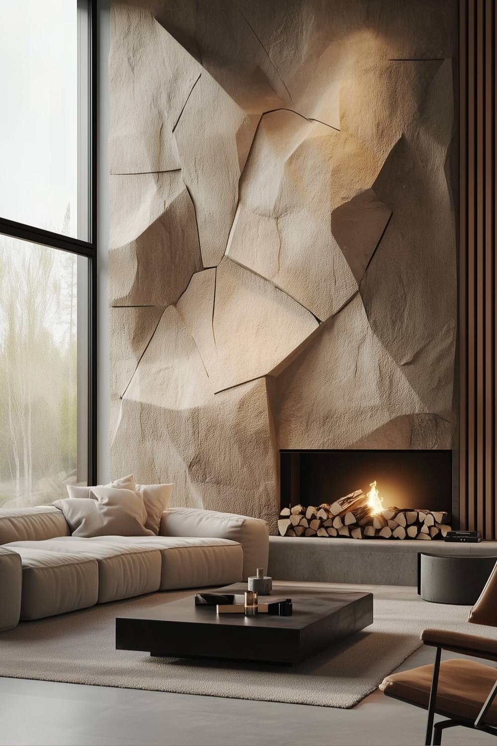 Modernes Wohnzimmer mit Hell-Dunkel-Kontrasten