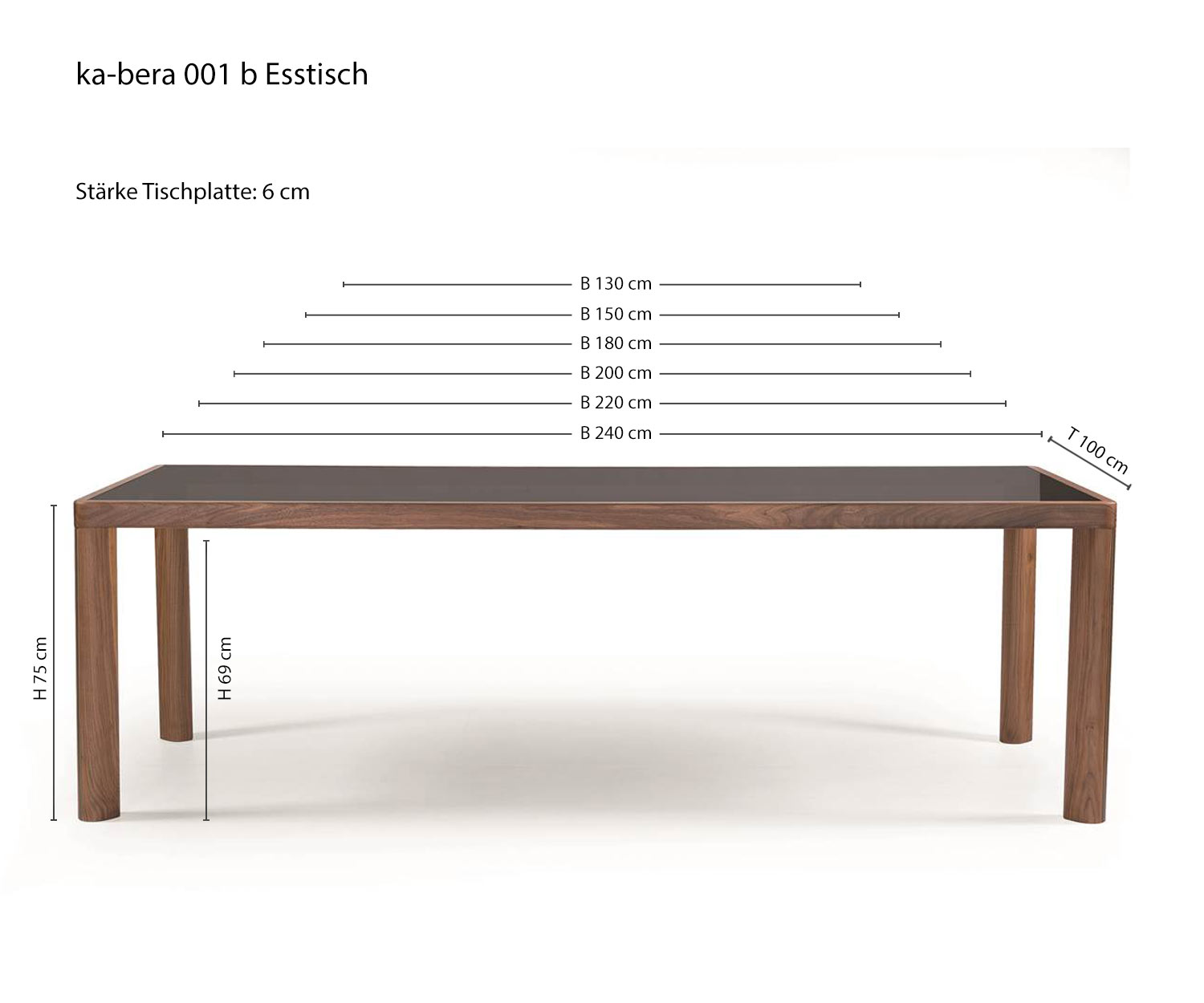 ka bera 001 b Designer dining room table from al2 Sketch Sizes Dimensions Dimensions 