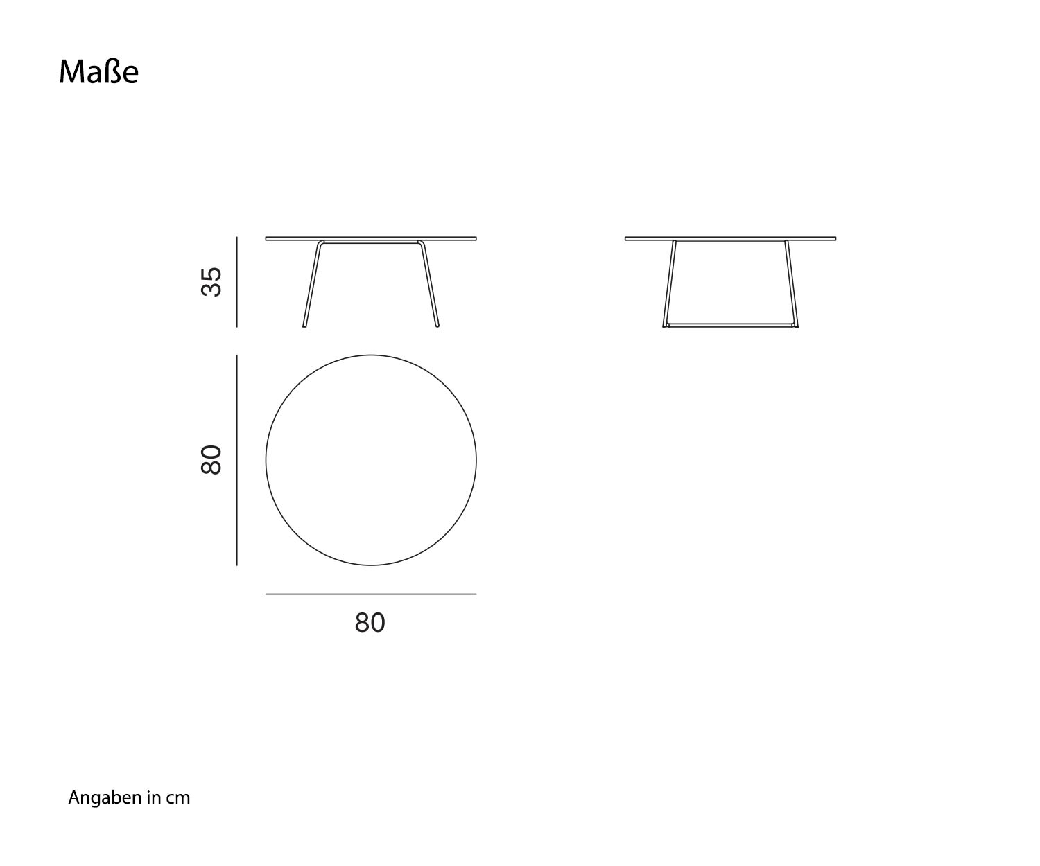 Novamobili Coffee table Orbis sketch Dimensions Sizes