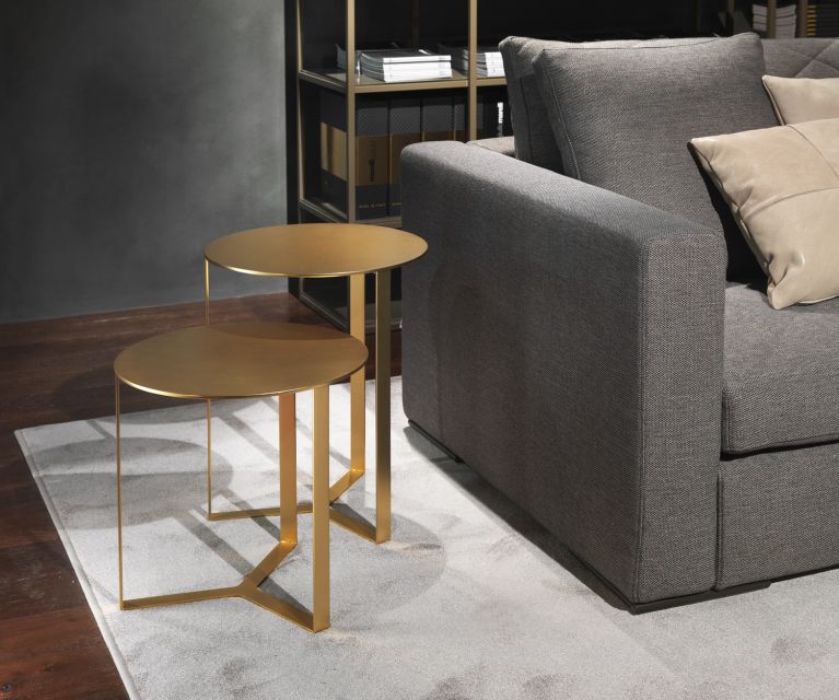 Marelli Designer side table Clip gold pearl effect lacquer finish
