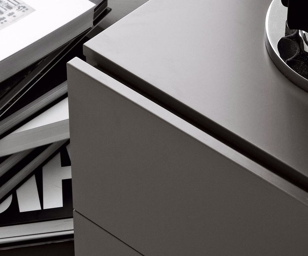 Exclusive Novamobili Easy 2 drawer design bedside cabinet in dark grey