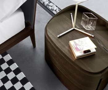 High-quality Livitalia Design wooden bedside cabinet Round with round edge profile