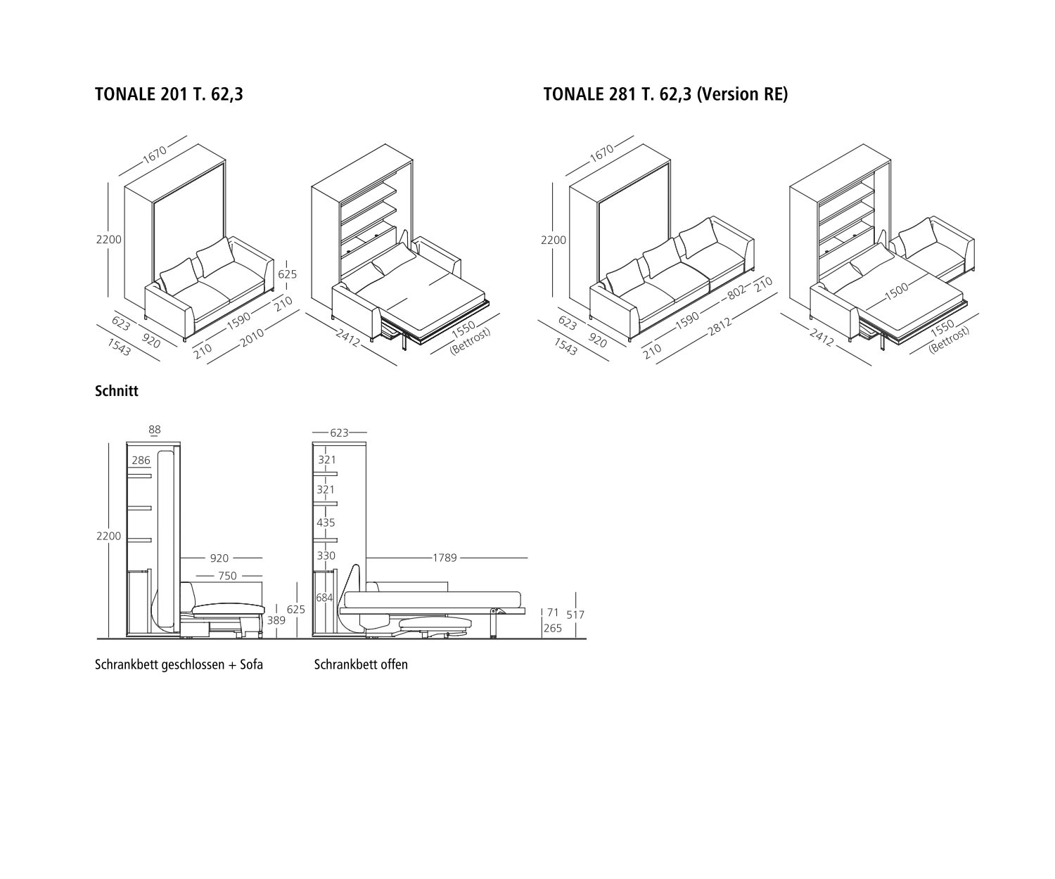 Clei Tonale fold-away wardrobe bed easy to open