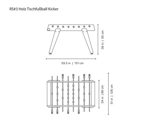 Sketch of the RS Barcelona wooden foosball table RS#3