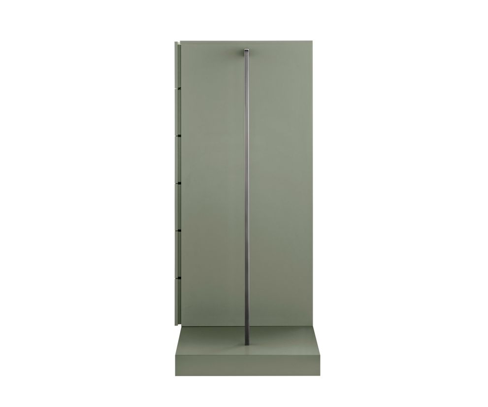 Novamobili Easy 6 high chest of drawers with wardrobe forest green matt