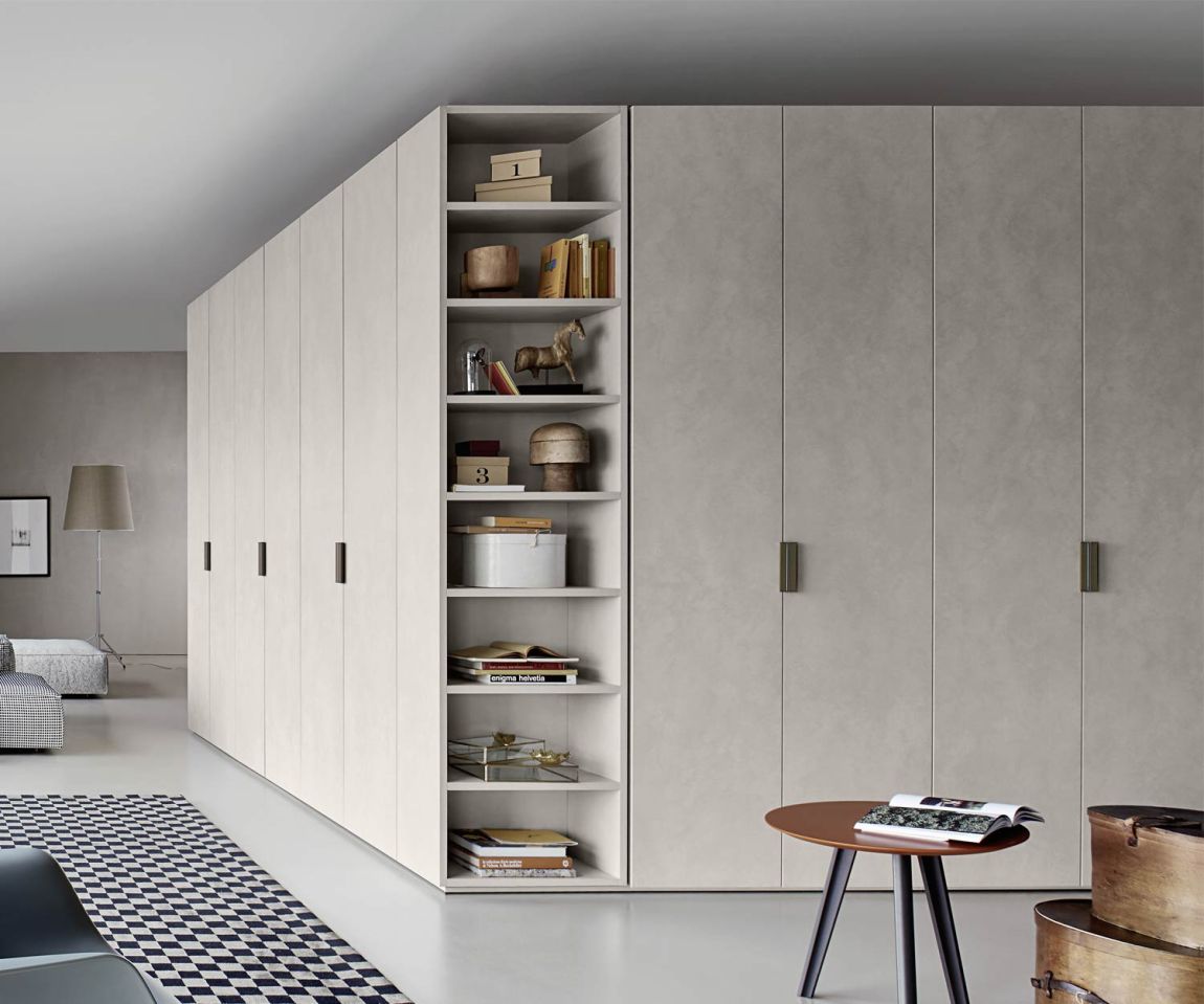 Exclusive Livitalia Design wardrobe Liscia concrete spatula marble look