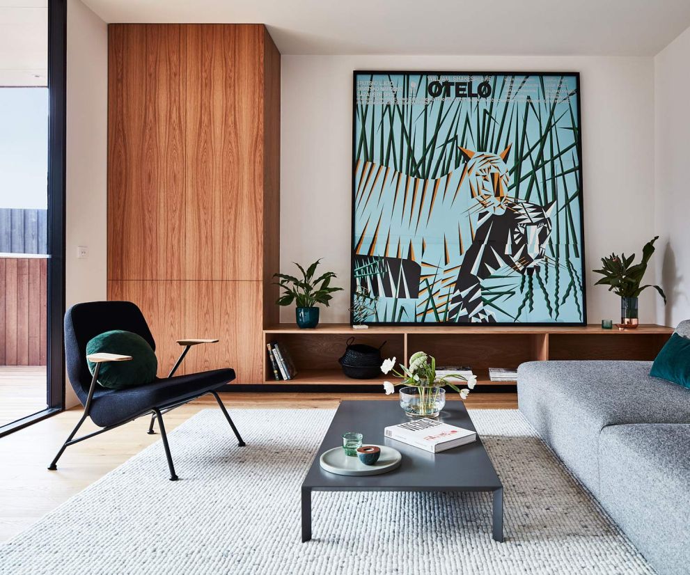 Prostoria Oblique design armchair in the living room