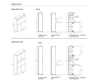 Cabinet with fold-out desk for small rooms HomeOffice