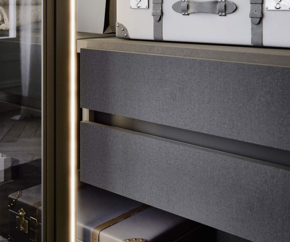 Wardrobe Glass doors with floating drawers