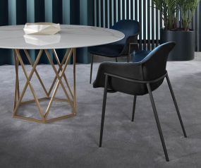 Detail backrest and frame of the Marelli conference chair Chia
