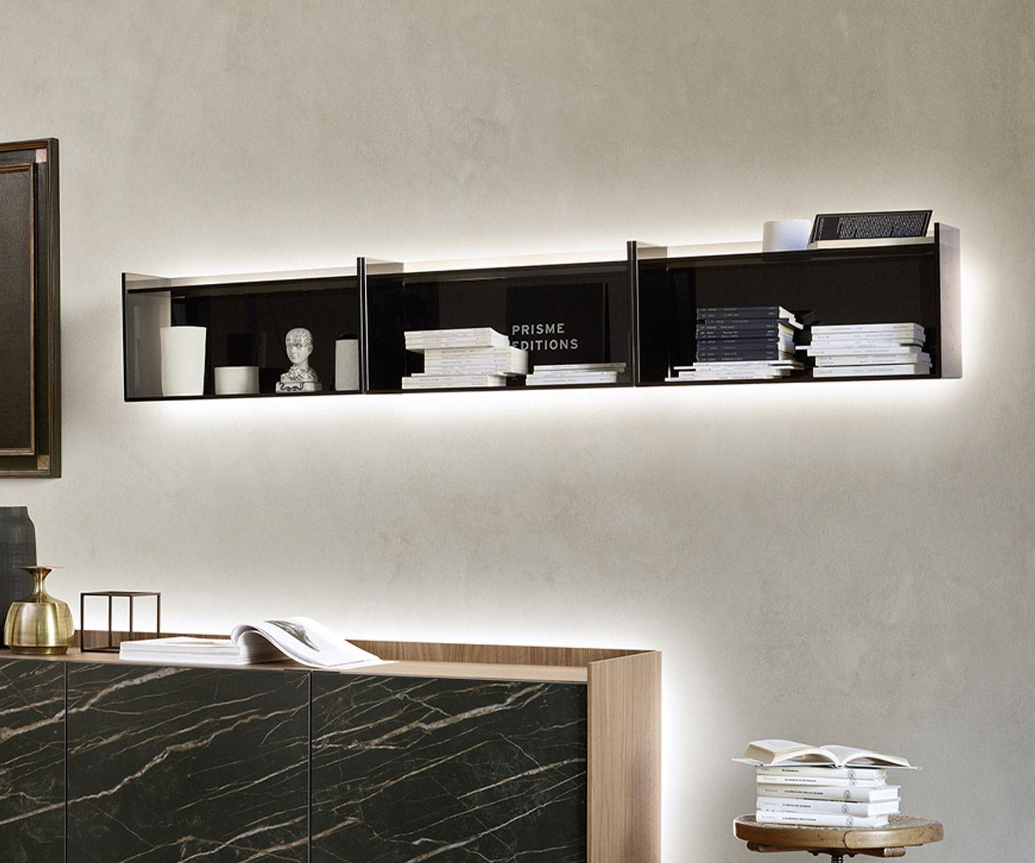 Hanging Livitalia glass design wall shelf 