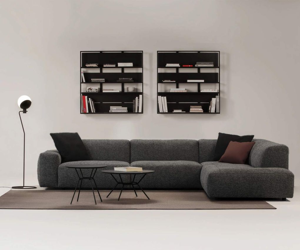 Prostoria Cloud fabric dark grey Tundra chaise lounge right