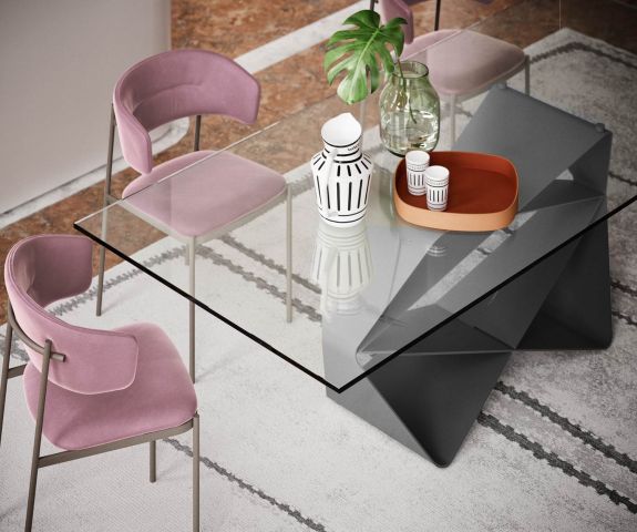 Modern design dining table wood Carbone black 260 cm