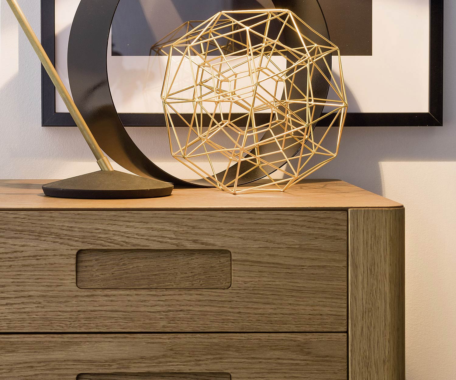 High-quality Giotto bedside cabinet from Novamobili with 2 drawers in Miele oak