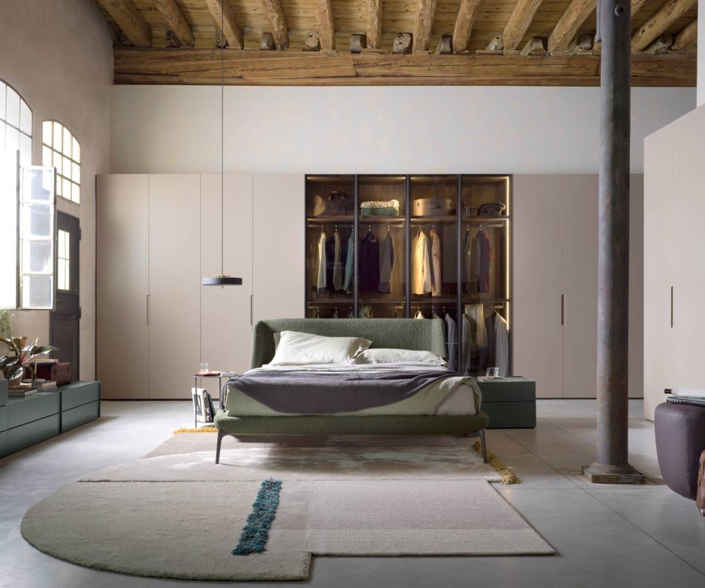 Perry wardrobe module in bedroom wall unit