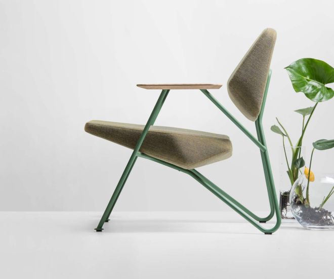 Modern Prostoria Design armchair Polygon in green