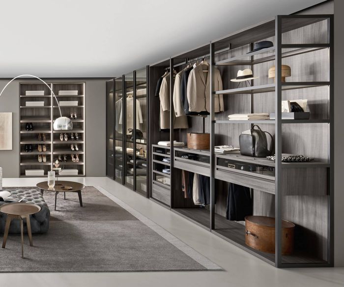 Livitalia Designer dressing room system Panorama view