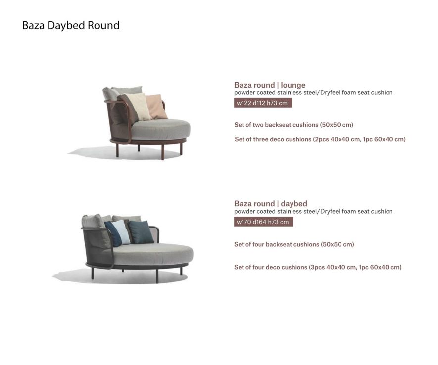 Todus Baza Round variants Daybed and Lounge