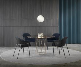 Comfortable conference room chair Chia from Marelli blue velvet
