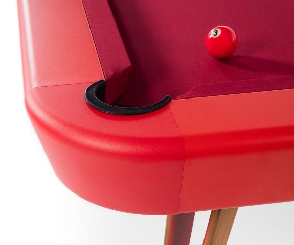 RS Barcelona Billiard table design in detail red cover red lacquer finish